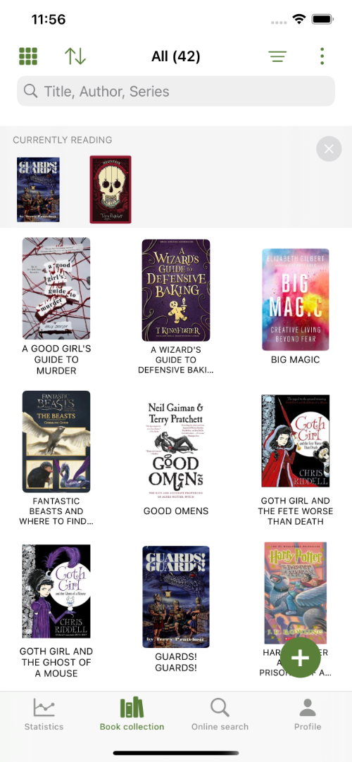 Book Nest app - Library view